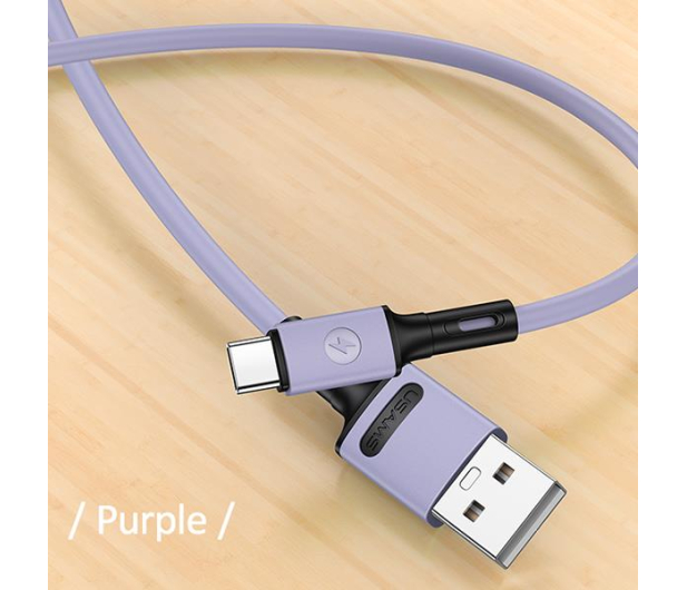 USAMS Kabel U52 USB-C 2A Fast Charge 1m purpurowy (US-SJ436) - 1569035 - zdjęcie 3
